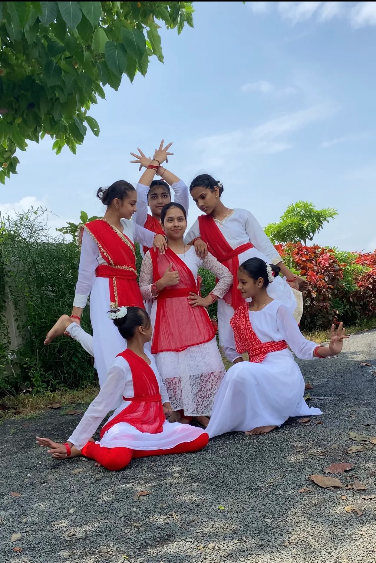 Sanskar Academy students presenting a graceful dance formation