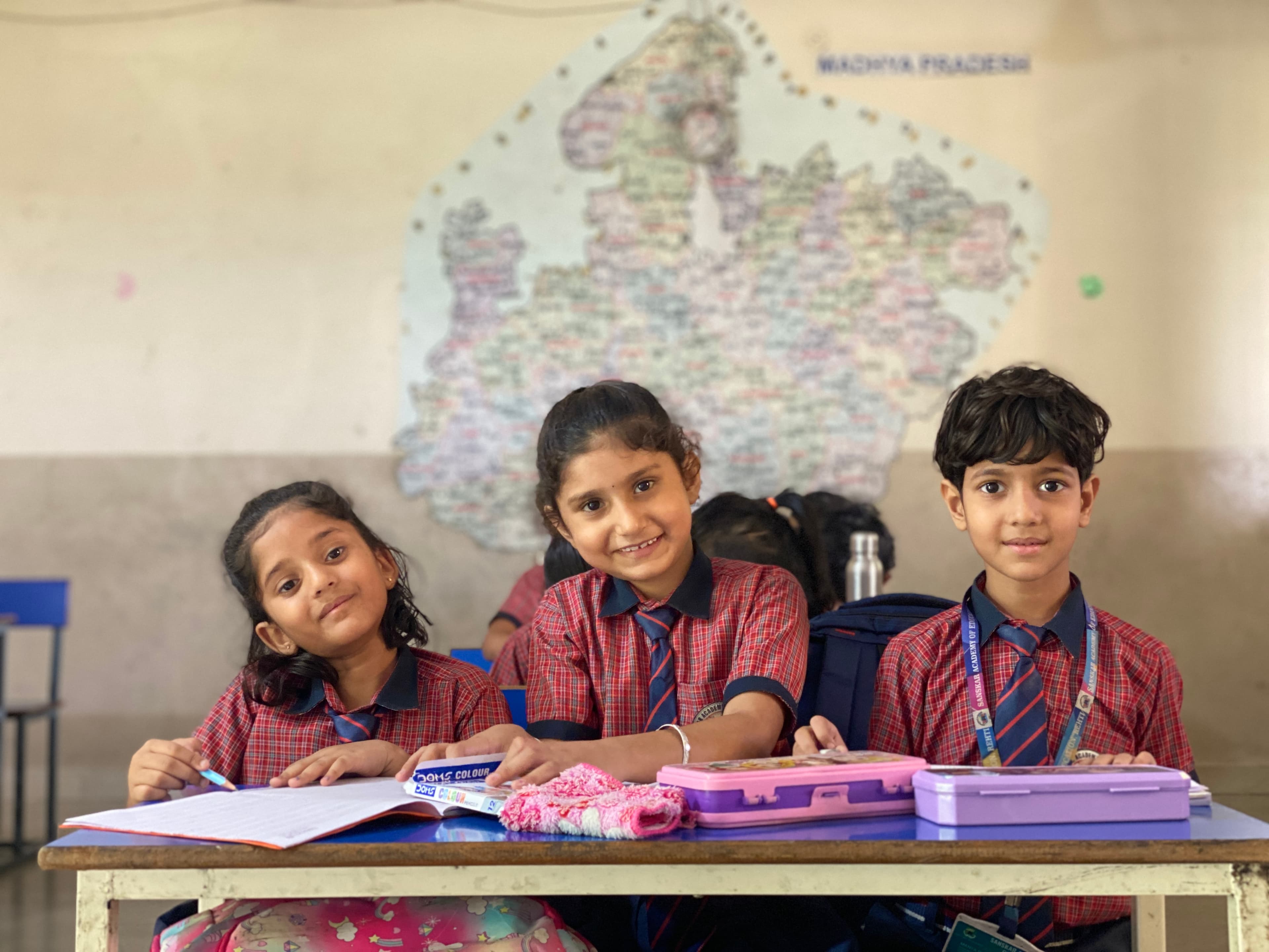 Sanskar Academy students learning together in their classroom