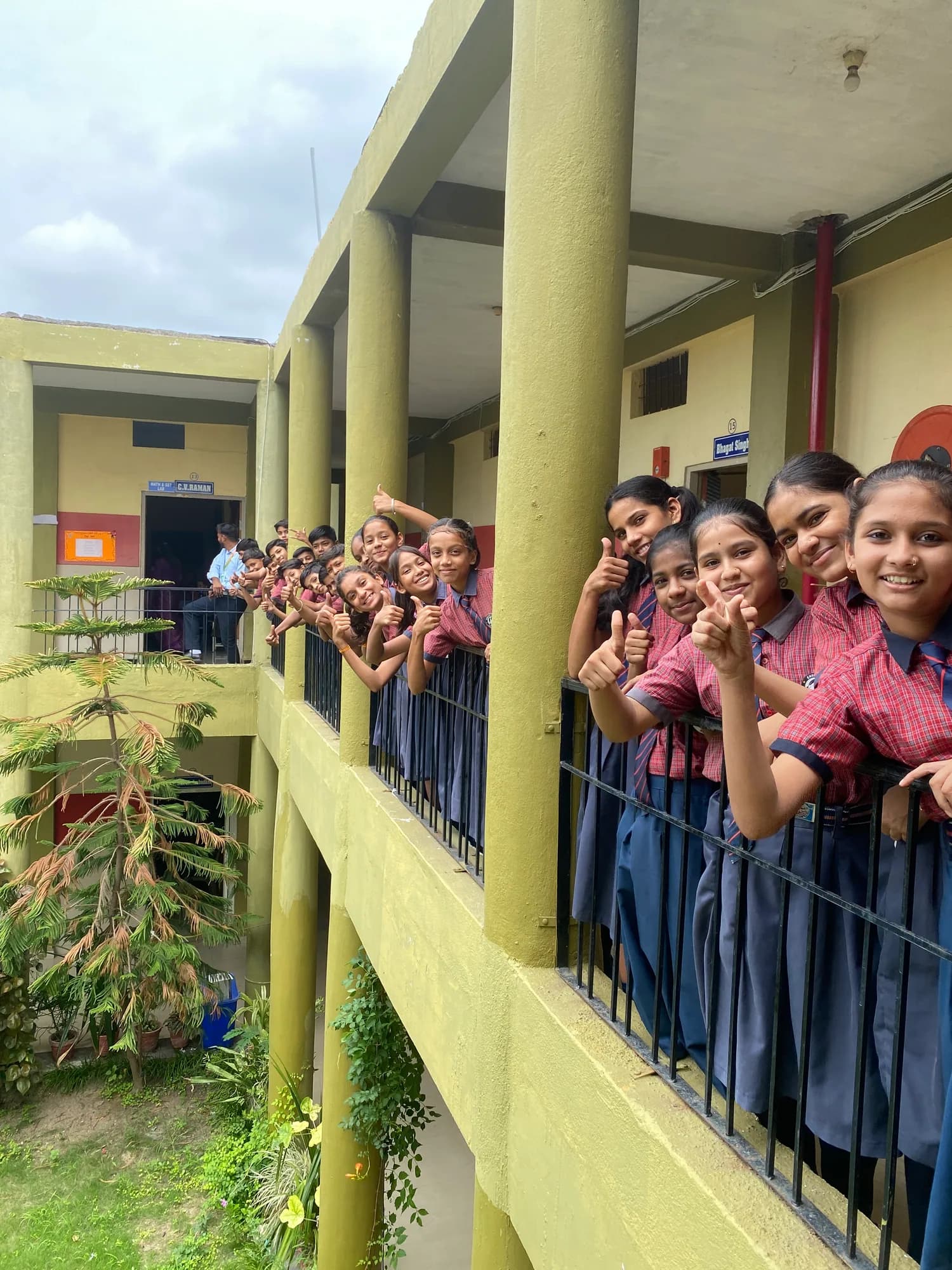 Sanskar Academy students smiling together on campus